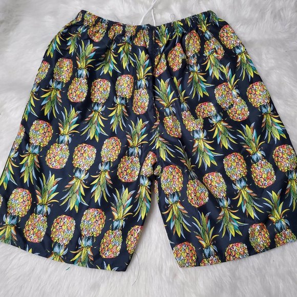 Pineapple Print Summer Shorts, XXXL - Picture 4 of 6